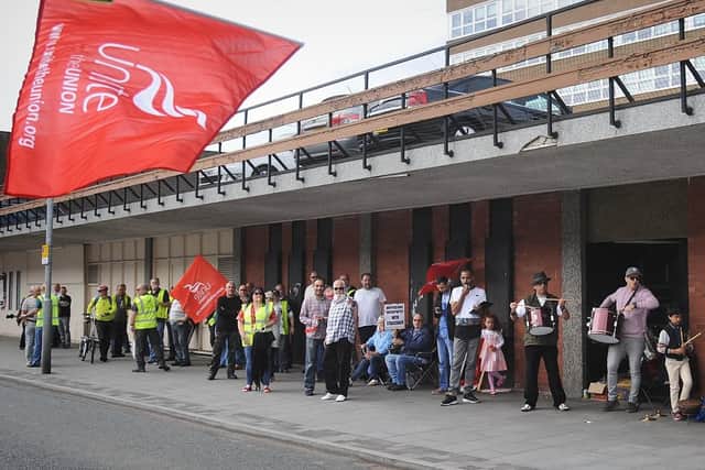 Stagecoach bus drivers held the latest in a series of one-day strikes outside Preston bus station for a better parity in wages with other drivers in the company