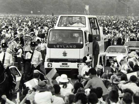 The Leyland-made Popemobile in 1982 for Pope John Paul II's visit to Lancashire
