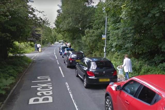 Cars parked down Back Lane just east of Clayton-le-Woods CE Primary School (Google Maps)