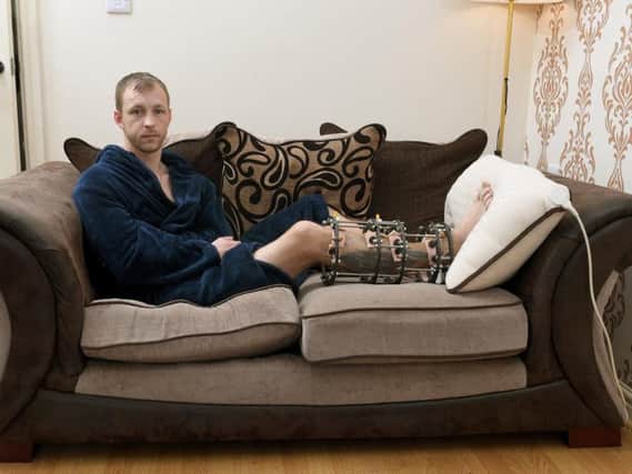 Stuart Hill was left with major injuries after being involved in a car crash. He's now been knocked off his benefits as the DWP says he can work even though he still can't walk yet