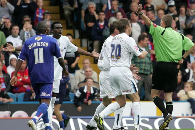 Claude Davis is sent-off for PNE at Crystal Palace in 2005 - North End's 100th dismissal in their history
