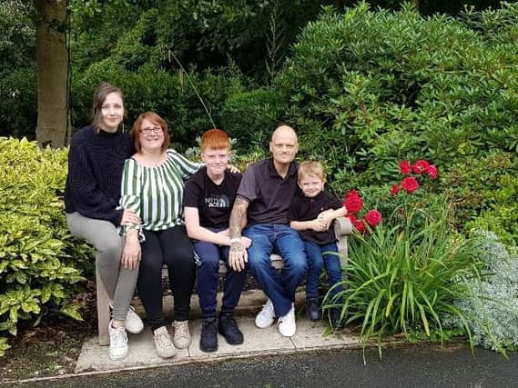 Lorraine and Martin Smythies, with their children Louie, Cameron, Chloe at St Catherines Hospice