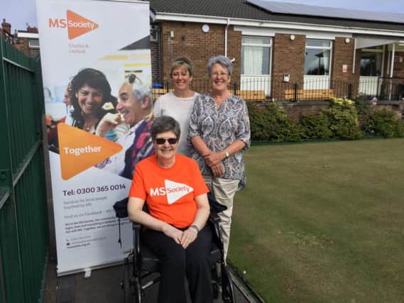 Lynda Millward, of Chorley,with daughter  Carol McMullan and Rebecca Procter from the MS group