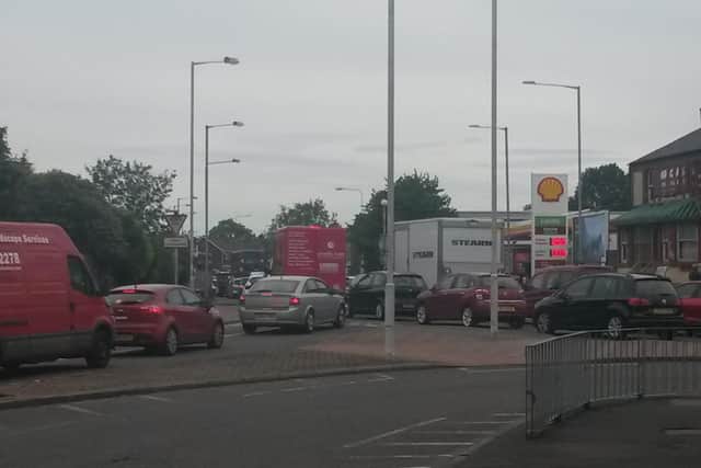 Congestion is due to a problem with the traffic light sequencing at the Hartwood Roundabout in Chorley