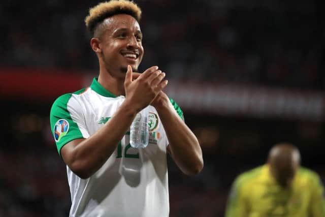 Preston's Callum Robinson after coming on as a late substitute for the Republic of Ireland against Denmark
