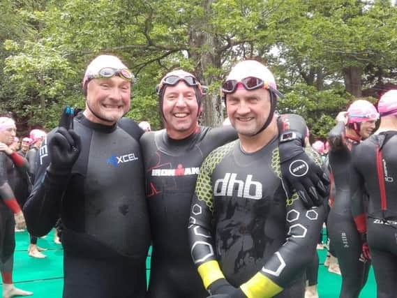 Neil Mainom, Ged  Tighe and Chris Duncan at the John West Great North Swim