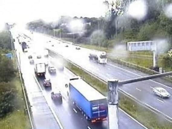 There is severe congestion on the M6 between junction 28 (Leyland) and junction 27 (Charnock Richard Services)