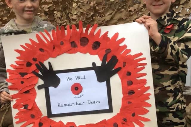 Pupils at Longton Primary school made their own tribute to mark the 100th anniversary of Armistice