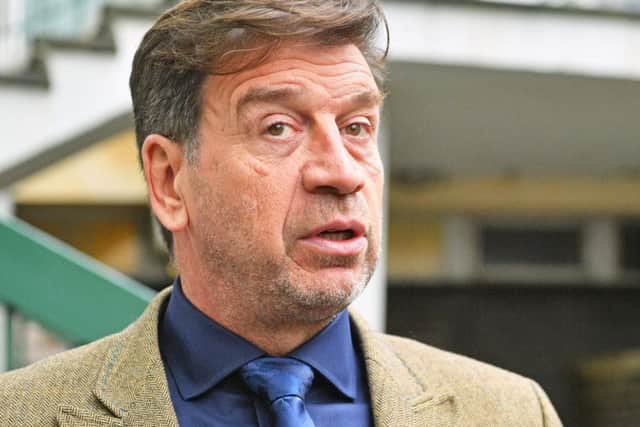 Nick Knowles speaks to media outside Cheltenham Magistrates' Court