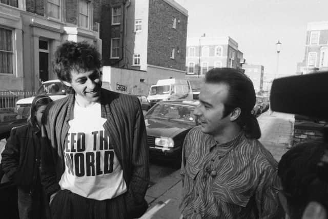 Bob Geldof and Midge Ure before recording Band Aid