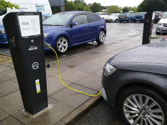 Electric vehicle charging point at the Civic Centre in Leyland