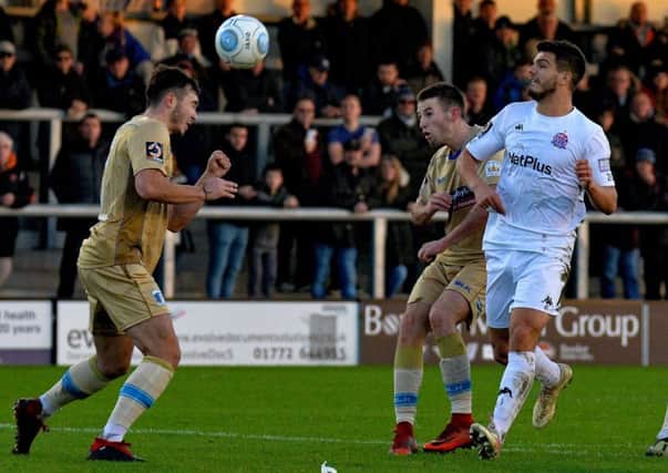 Tom Brewitt in action during his spell at AFC Fylde last season Picture: Steve McLellan
