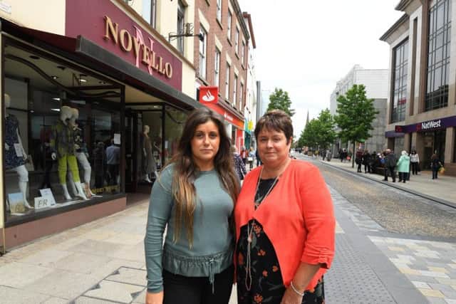 Bridget Deuchars, who owns Novello ladies wear shop in Fishergate, Preston, with her daughter Hannah