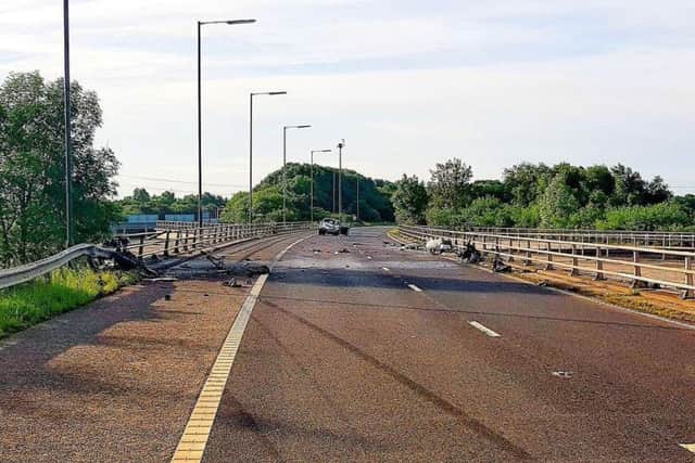 A serious crash on the A580 East Lancs Road has forced police to close access to the M61 this morning.