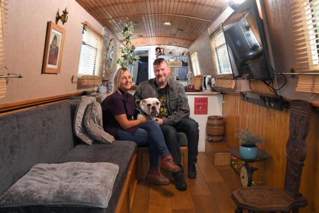 Michelle and Lee Johnson in their narrow boat