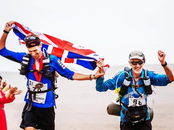 Dean and Mike Thompson during their Gobi challenge in 2016