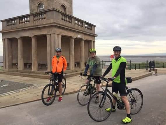 Matt Beardwell (24), of Wigan, Martyn Climpson (50), of Ormskirk and Matt Beardsworth (40), of Preston, completed the 114km bike ride from Fleetwood to Liverpool for Rosemere Cancer Foundation