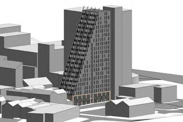 Plans for a new 20-storey apartment complex have been lodged with Preston Council (1618 Architects)