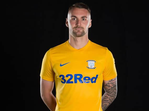 PNE's Patrick Bauer in the new yellow shirt