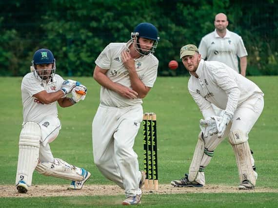 Garstang's Punit Bisht on his way to a century against Fulwood and Broughton. Pic: Tim Gilbert/Preston Photographic Society