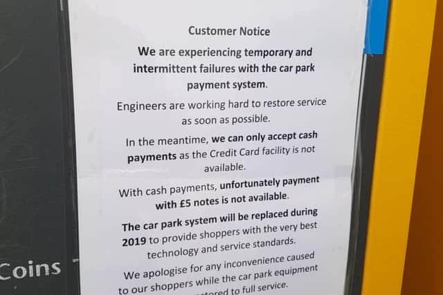Notice on the Fishergate Shopping Centre car park (JPIMedia)
