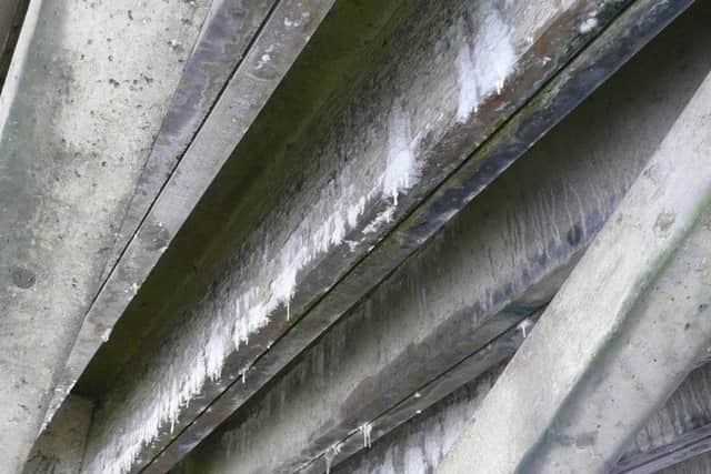 Cracking in the concrete beams