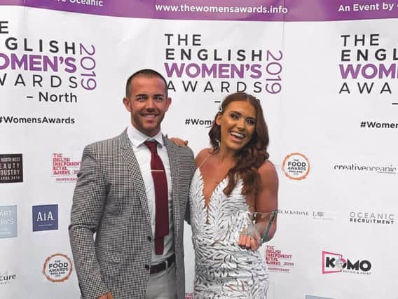 Lucy Davis at the English Womens Awards North 2019 with partner Ben Haldon