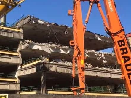 Demolition has begun on the former indoor market car park in Preston (July 15)