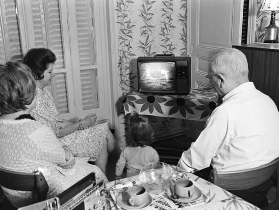 People all around the world gathered around television sets to watch footage of the moon landings