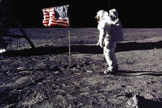 Astronaut Edwin Buzz Aldrin on the moon in July 1969