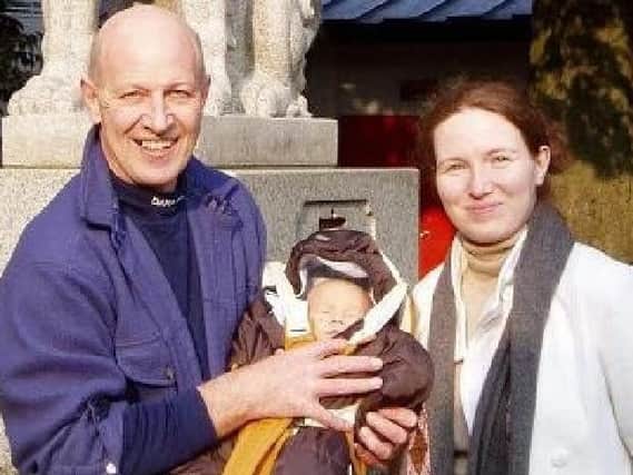Harry Hesketh with his daughter Wendy and grandchild (Yorkshire Post)