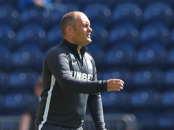 Preston boss Alex Neil on the touchline at Deepdale during the game against Southampton