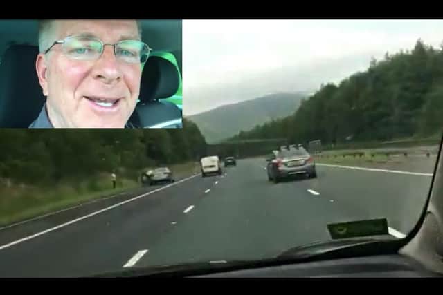 The American travel writer and TV personality has said he 'goofed up' after filming himself driving on the M6 in Cumbria