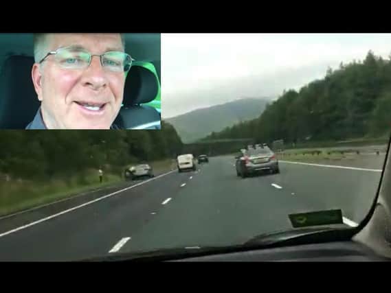 The American travel writer and TV personality has said he 'goofed up' after filming himself driving on the M6 in Cumbria
