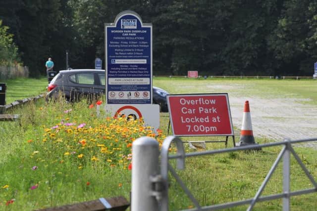 The overflow car park at Worden Park has been closed for repairs