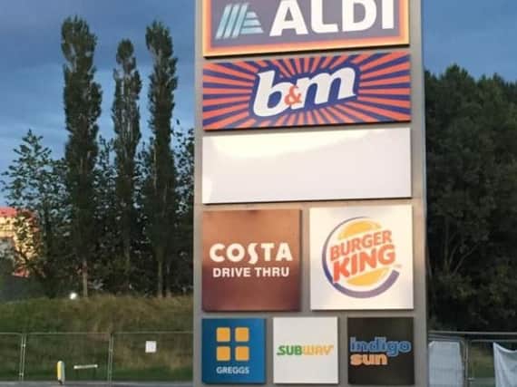 The new Fulwood Central retail park includes an Aldi, B & M, Costa Coffee, Burger King and Greggs stores