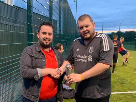 Aaron Bedford (left) with Graham Sims, leader of Lancashire's Dadsnet