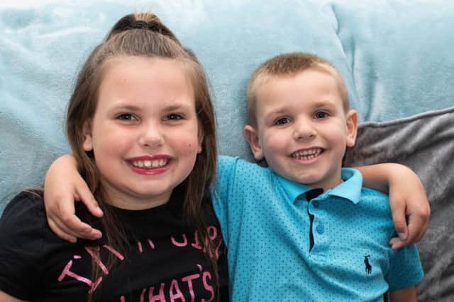 Jaxon with his sister Josie, who spotted Colette while they were out walking