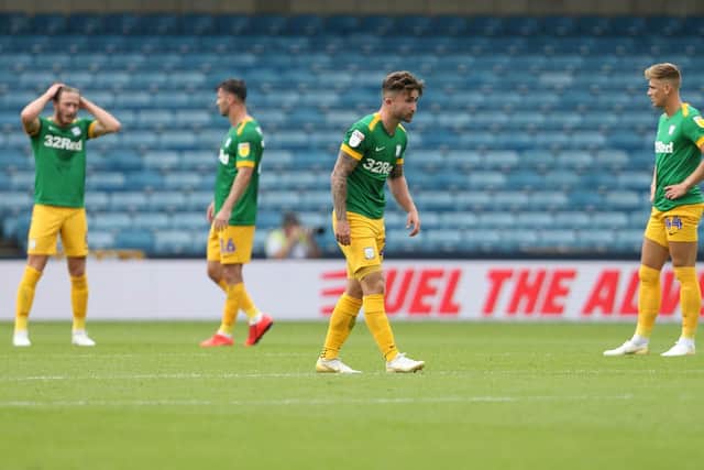 Preston's players after conceding the goal against Millwall