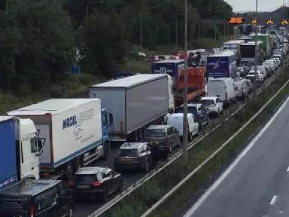Queues on the M6 yesterday