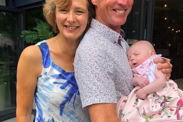 Alison and Charles Bond with their new granddaughter, baby Evie at Royal Preston Hospital