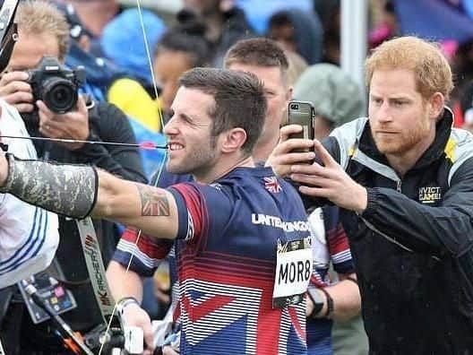 Prince Harry puts Kieran Wood in the picture as the Lancashire archer competes at the 2017 Invictus Games in Toronto