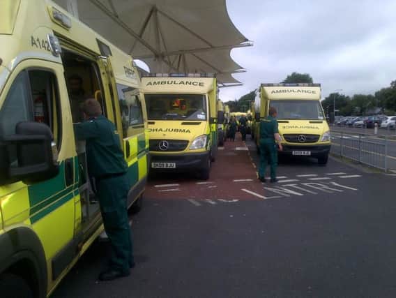 Ambulances queueing outside RPH