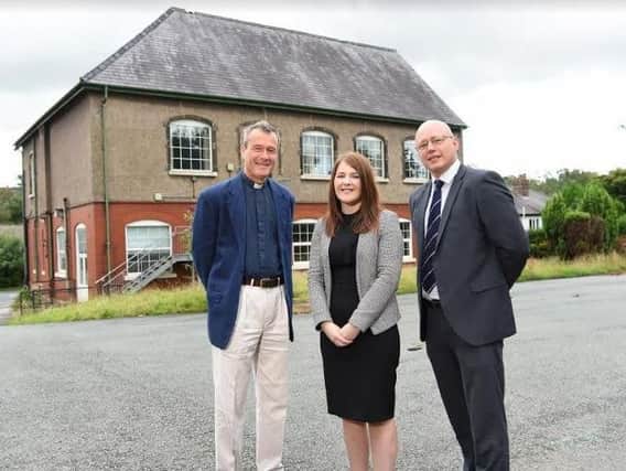 Reverend Philip Venables (vicar of St Johns Church) with Nicola Benduce (property solicitor at Harrison Drury) and Andrew Taylorson (director at commercial property consultancy Eckersley).