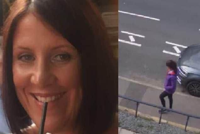 The CCTV footage shows her wearing a purple bubble jacket, black leggings and dark coloured trainers with a white sole. Her hair was down.