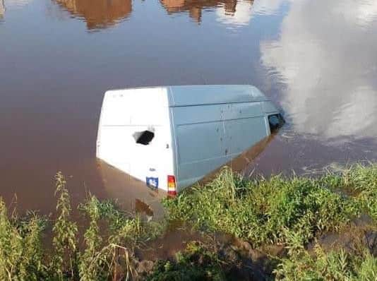 The white Ford Transit van was found in the River Ribble near London Road bridge, Walton-le-Dale on Tuesday morning (August 13)