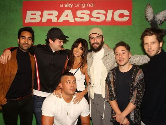 The cast of Brassic, with Michelle Keegan and Joe Gilgun pictured centre (PHOTOS: Dave Benett/Getty Images for Sky)