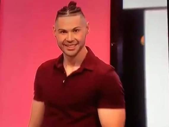 A naked contestant on a TV dating show who made it to the final three was knocked out because his eyebrows werent bushy enough.