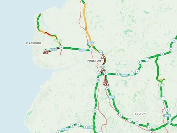 A number of incidents on the Lancashire network are causing travel disruption for bank holiday motorists.