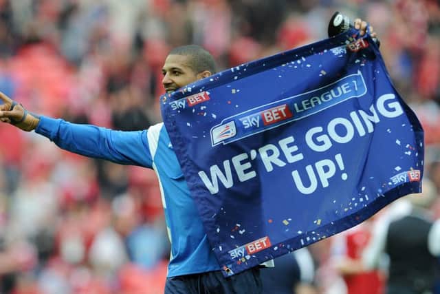 Beckford celebrates PNE's promotion at Wembley